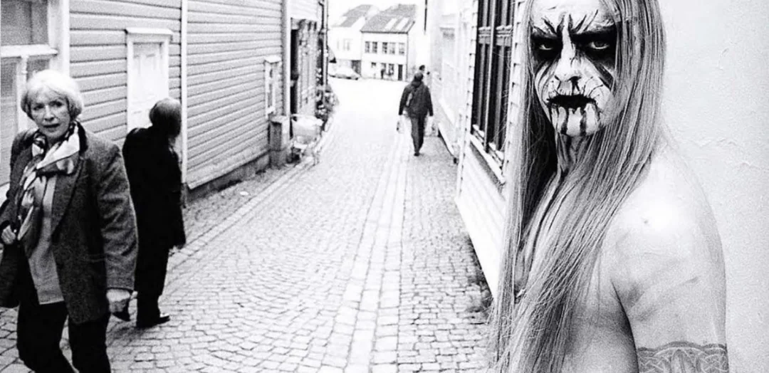 Classic photo of Gorgoroth drummer Kvitrafn in Bergen, now fronting the Nordic folk project Wardruna.